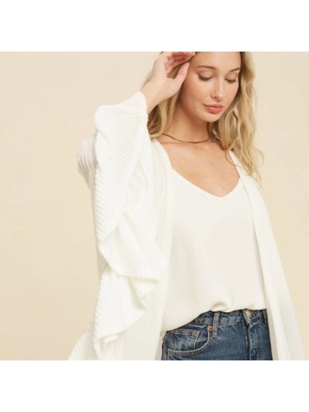 FINAL PIECES!!! ($16) Ruffle Hem Cardigan - Picture 5 of 8